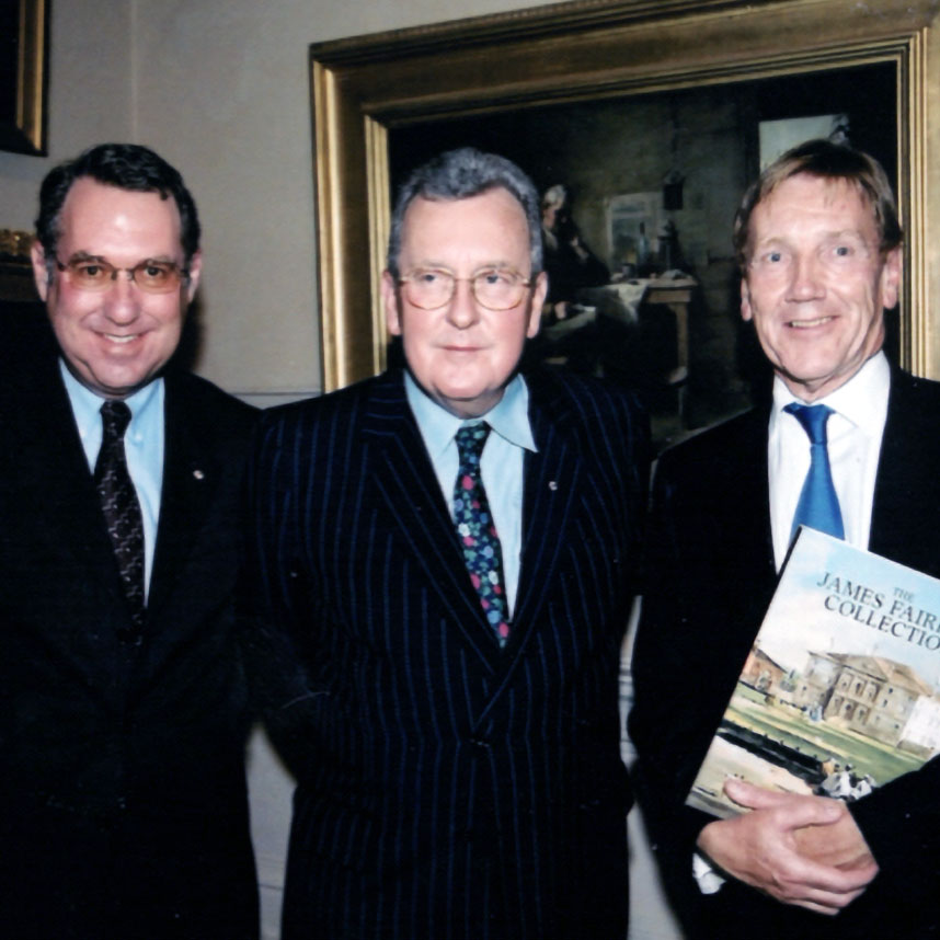 David Gonski, James, Edmund Capon, at the gifting of James' Collection to the AGNSW.