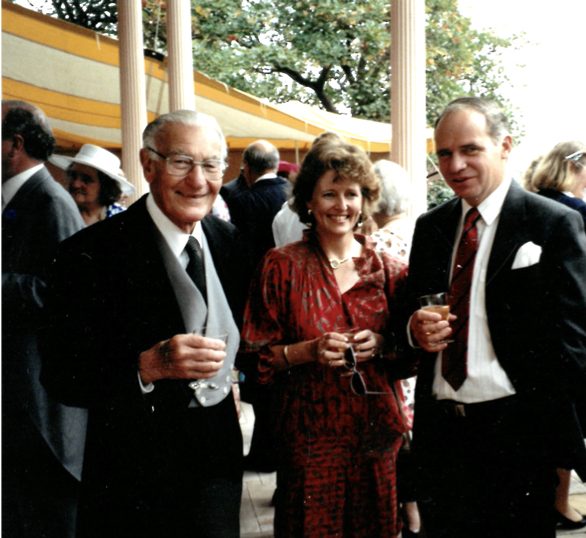 L to R Sir Vincent Fairfax, Kate and Bill Anderson at Louise Simpson's wedding