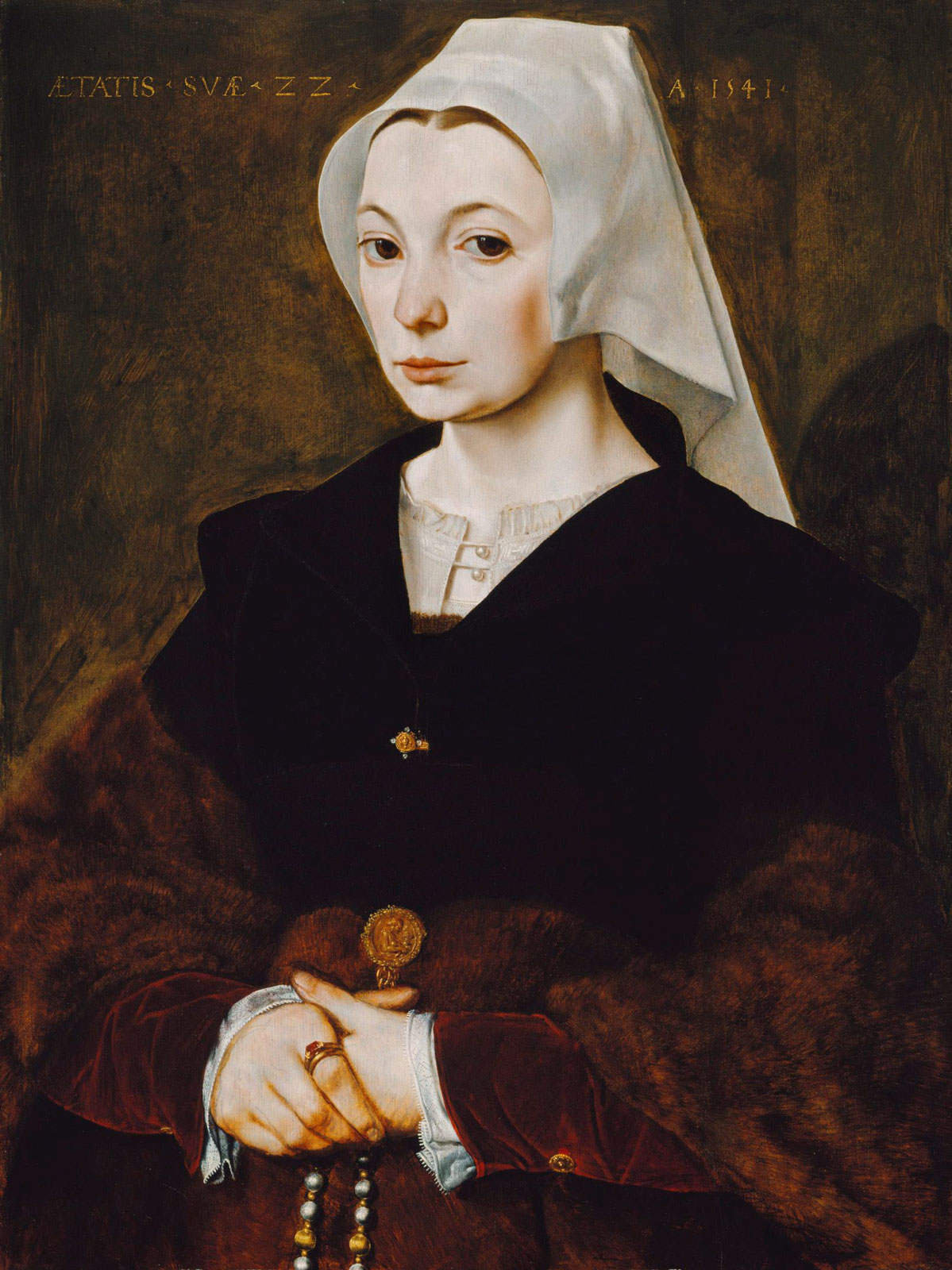 The Master of the 1540s (Flanders, active 1541-1551) Portrait of a young woman 1541 oil on panel, 59.5 x 44.9 cm Art Gallery of New South Wales Gift of James Fairfax AC 1993 Photo: AGNSW 482.1993